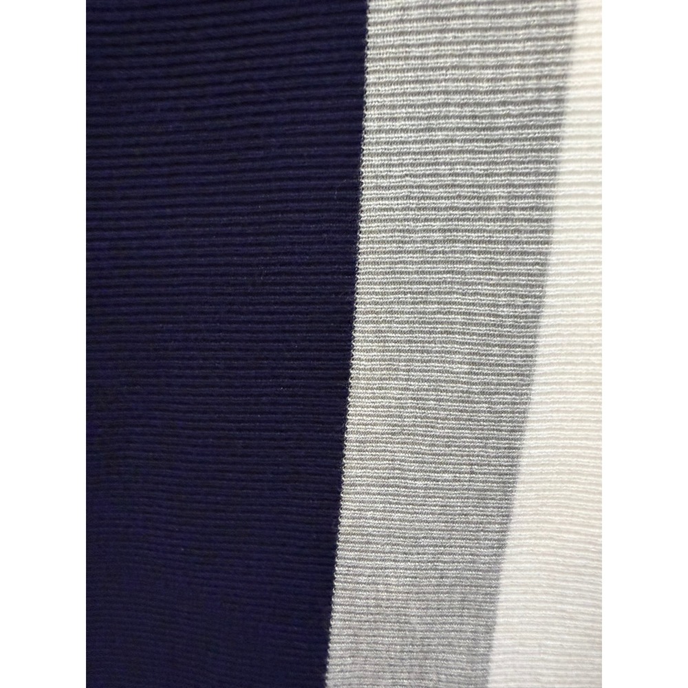 Cyrus Womens Navy Blue Grey White Striped Ribbed Knit Sweater Size Large - Picture 4 of 5